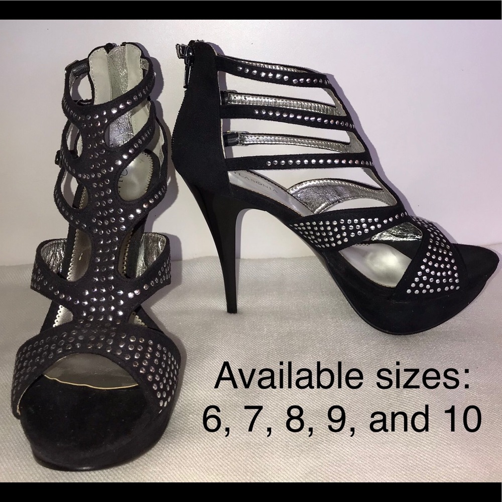 Black high heels with studs